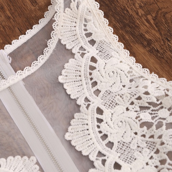 White Crochet Lace Tank Top - Picture 6 of 7